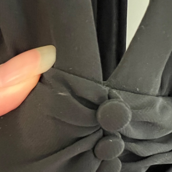 White House Black Market Black Halter Dress with Buttons and Long Ties - Picture 3 of 6